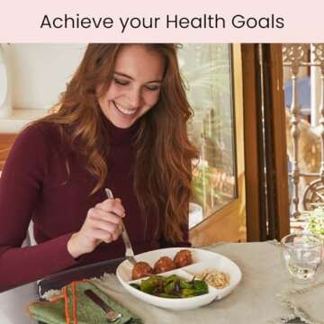 Uba Portion Control Plate (PORCELAIN) for Adults for Healthy Diet (2 Pack)