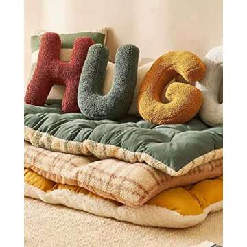 Zuwxeu English Letters Pillow ABCD Letters Cushion Creative Decorative Pillows