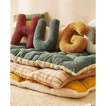Zuwxeu English Letters Pillow ABCD Letters Cushion Creative Decorative Pillows
