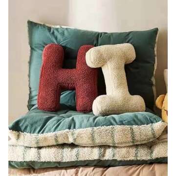 Zuwxeu English Letters Pillow ABCD Letters Cushion Creative Decorative Pillows