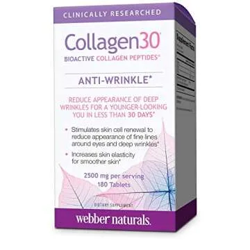 Webber Naturals Collagen30 2500mg Bioactive Peptides 180 Tablets