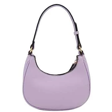FashionPuzzle Small Crescent Shoulder Bag in Lavender