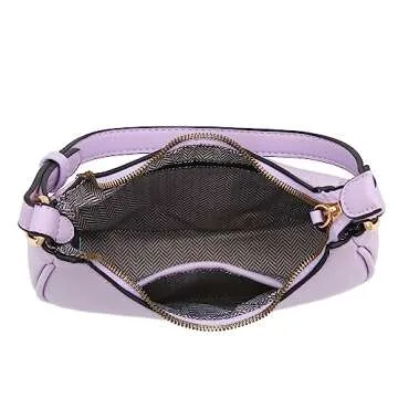 FashionPuzzle Small Crescent Shoulder Bag in Lavender