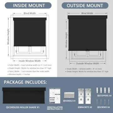AOSKY Blackout Cordless Roller Shades for Superior Light Control