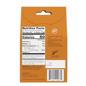 Wedderspoon Manuka Honey Drops with Echinacea for Throat Relief