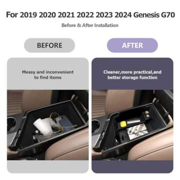 ZCLINKO LUWU 2025 Genesis G70 Accessories for 2019 2021 2022 2023 2024 2025 Genesis G70 Center Conso...