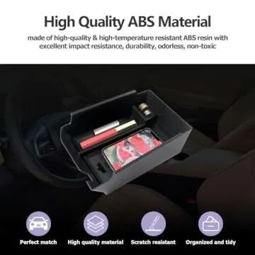 ZCLINKO LUWU 2025 Genesis G70 Accessories for 2019 2021 2022 2023 2024 2025 Genesis G70 Center Console Organizer Armrest Storage Box Armrest Console Organizer Insert Tray Black-trim