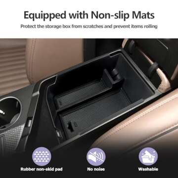 ZCLINKO LUWU 2025 Genesis G70 Accessories for 2019 2021 2022 2023 2024 2025 Genesis G70 Center Console Organizer Armrest Storage Box Armrest Console Organizer Insert Tray Black-trim