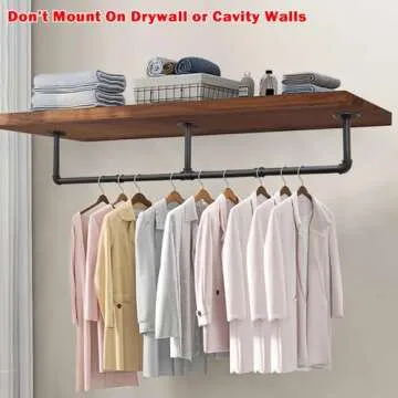 Livabber Industrial Pipe Clothes Rack Heavy Duty 60 Inch