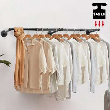 Livabber Industrial Pipe Clothes Rack Heavy Duty 60 Inch