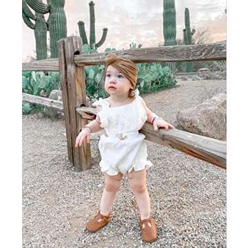 YOUNGER TREE Toddler Baby Girl Ruffled Sleeveless Romper Casual Summer Jumpsuit Cotton Linen Clothes...