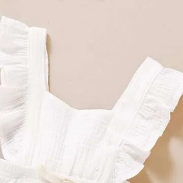 YOUNGER TREE Ruffled Sleeveless Romper for Girls