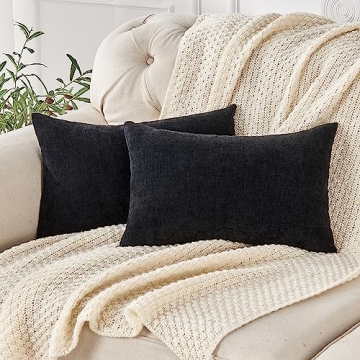 GAWAMAY Lumbar Pillow Cover Decorative Rectangle Throw Pillow Covers 12"x20" Inch Set of 2, Super So...