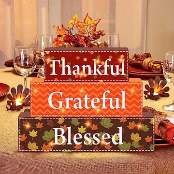 Thanksgiving Decorations Wood Signs for Fall Decor Gifts