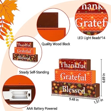 Thanksgiving Decorations Wood Signs for Fall Decor Gifts