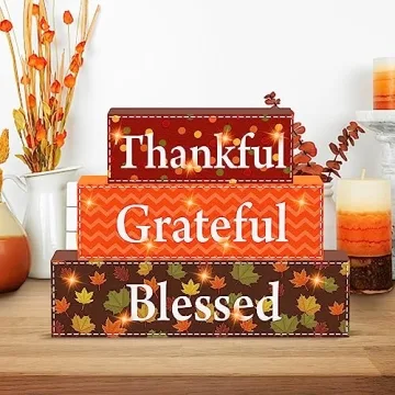 Thanksgiving Decorations Wood Signs for Fall Decor Gifts