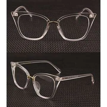 Stylish Poxas Cat Eye Glasses with Clear Lenses