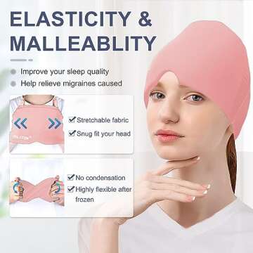 Pain Relief Cap for Headaches and Migraines in Pink