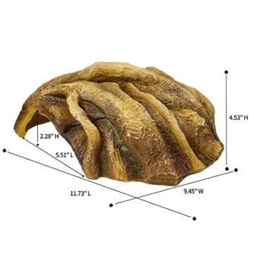 Cosyall Reptile Hide Resin Tree Stump Snake Hide and Cave Hideout Terrarium Habitat Reptile Tank Acc...