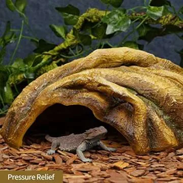 Cosyall Reptile Hide Resin Tree Stump Snake Hide and Cave Hideout Terrarium Habitat Reptile Tank Accessories Decor Leopard Gecko Habitat Shelter for Bearded Dragon Corner Lizard Spider Frog Amphibians