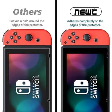 NEW'C 3 Pack Designed for Nintendo Switch Screen Protector Tempered Glass, Case Friendly Anti Scratch Bubble Free Ultra Resistant
