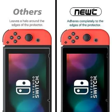 NEW'C 3 Pack Designed for Nintendo Switch Screen Protector Tempered Glass, Case Friendly Anti Scratch Bubble Free Ultra Resistant