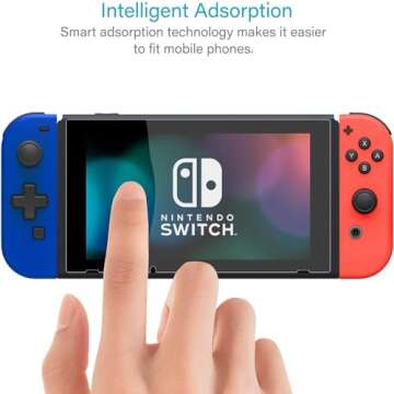 NEW'C 3 Pack Designed for Nintendo Switch Screen Protector Tempered Glass, Case Friendly Anti Scratch Bubble Free Ultra Resistant