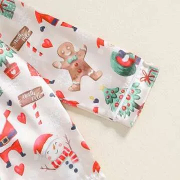 Multitrust Baby Girls Boys Silk Christmas Pajamas Set Santa Claus Long Sleeve Button Down Shirts and Pants Xmas Satin Pj Sets