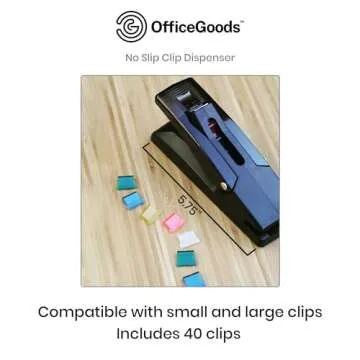 OfficeGoods No-Slip Clips Dispenser for Pages Without Staples