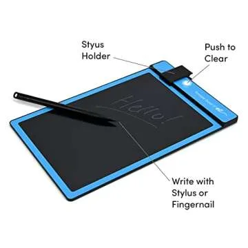 Boogie Board Basics Reusable Writing Pad - Digital Drawing Tablet, LCD Writing Pad with Instant Erase and Stylus Pen - Perfect for Writing, Drawing, and Note-Taking
