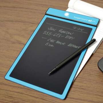Boogie Board Basics Reusable Writing Pad - Digital Drawing Tablet, LCD Writing Pad with Instant Erase and Stylus Pen - Perfect for Writing, Drawing, and Note-Taking