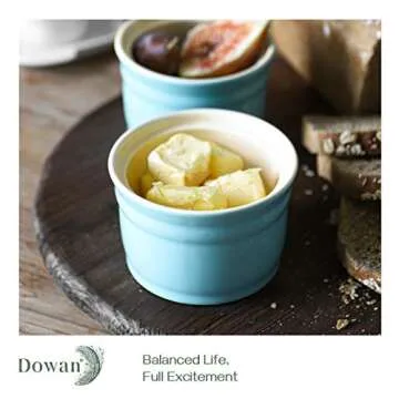 DOWAN Porcelain Ramekins Set - 8 oz Oven Safe