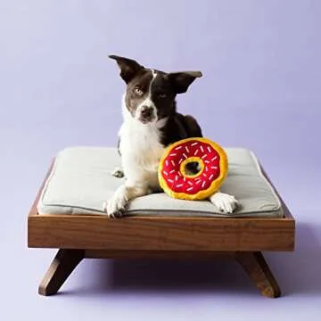 ZippyPaws Donutz No Stuffing Squeaky Dog Toy - Cherry