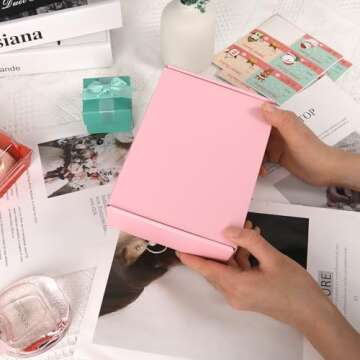 OUGEBOX 30 Pack 6x4x1.6 Small Shipping Boxes for Small Business, Pink Corrugated Cardboard Boxes for Shipping Packaging Mailing