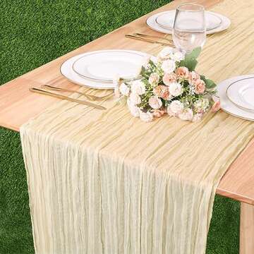 TuTive 13.3FT Cheesecloth Table Runner for Event Decor
