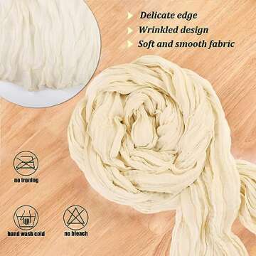 TuTive 13.3FT Cheesecloth Table Runner for Event Decor