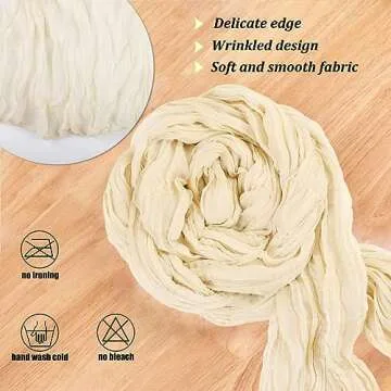 TuTive 13.3FT Cheesecloth Table Runner for Event Decor