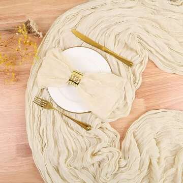 TuTive 13.3FT Cheesecloth Table Runner for Event Decor