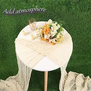 TuTive 13.3FT Cheesecloth Table Runner for Event Decor