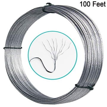 100ft Picture Hanging Wire Supports 30lbs Braided Steel