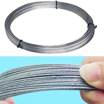 100ft Picture Hanging Wire Supports 30lbs Braided Steel
