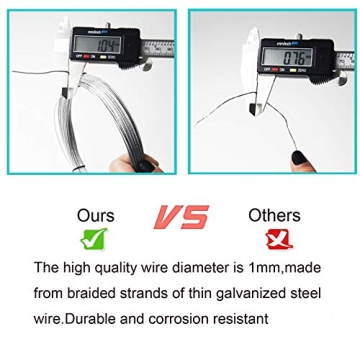 100ft Picture Hanging Wire Supports 30lbs Braided Steel