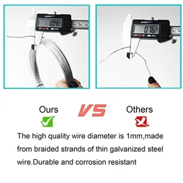 100ft Picture Hanging Wire Supports 30lbs Braided Steel