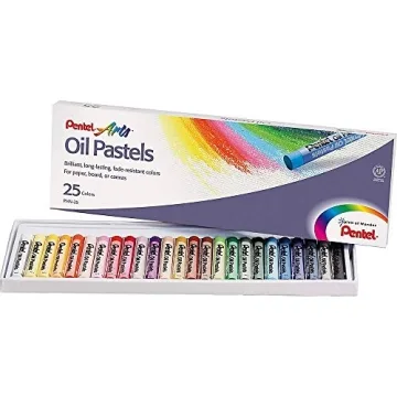 Pentel Arts Oil Pastel Set 25 Colors Vibrant Blendable