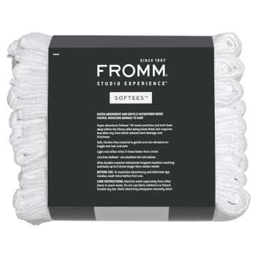 Fromm Softees Microfiber Hair Towels White 10 Count