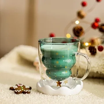 SHENDONG Christmas Tree Coffee Mugs Cute Holiday Gift