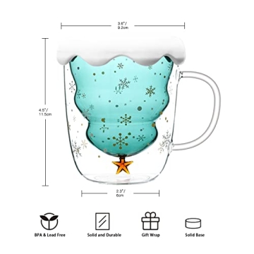 SHENDONG Christmas Tree Coffee Mugs Cute Holiday Gift