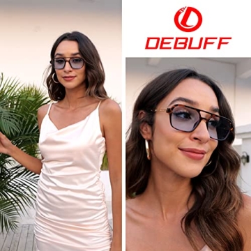 DeBuff Retro Aviator Sunglasses UV400 Protection Shades