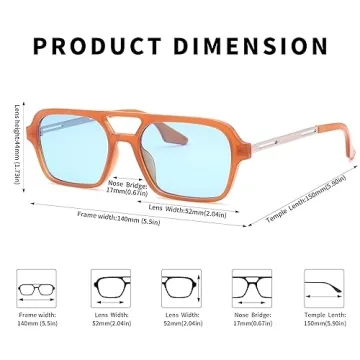 DeBuff Retro Aviator Sunglasses UV400 Protection Shades