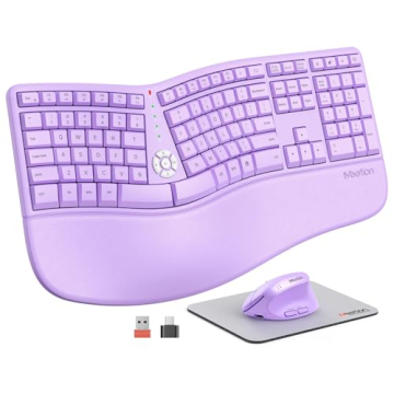 MEETION Ergonomic Wireless Keyboard and Mouse, Ergo Keyboard with Vertical Mouse, Split Keyboard Cus...